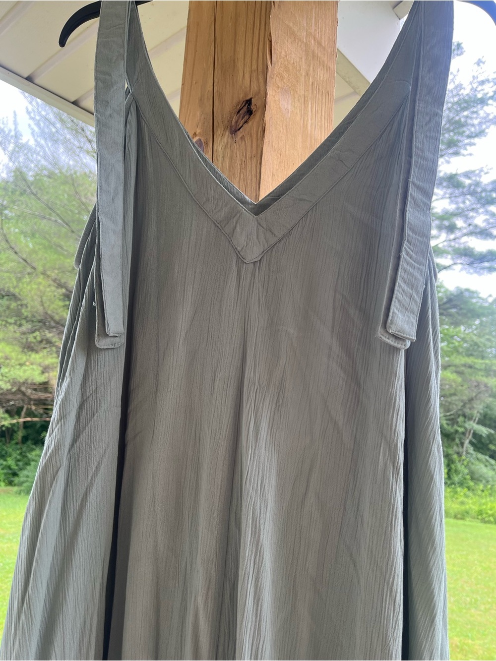 Light Olive V-Neck Sleeveless Sundress